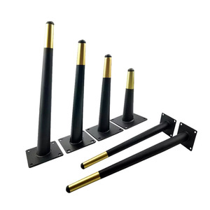 Patas para muebles, color negro y dorado, acero laminado en frío, estilo contemporáneo, fácil instalación, patas para sofá, silla, mesa de centro, H150mm, H170mm - Product Image 4