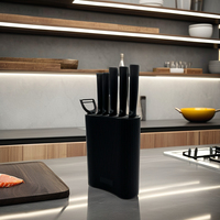 Ensemble de cuisine de cinq pièces avec outils essentiels comprend un couteau de chef couteau utilitaire préparation de la viande porte-couteau en métal nouveau produit
