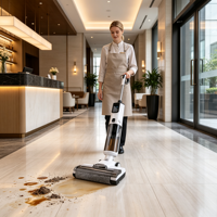 Aspirateur Laveur de Tapis Sans Fil 3-en-1 à Prix d'Usine, Nettoyage Humide/Sec des Sols avec Filtre HEPA Auto-Nettoyant pour Usage Domestique et Hôtelier