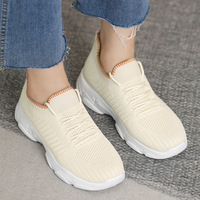 Chaussures de sport pour femmes en maille ajourée, bleu clair, col contrastant, plateforme antidérapante, pour le quotidien, les voyages et la course à pied – Collection 2026, Vente Flash