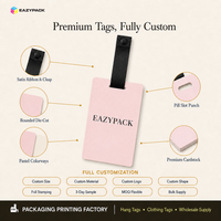 Étiquettes personnalisées en gros pour rubans, étiquettes à suspendre en forme de pétale rose, cartes d'étiquettes à fermeture à pression en gros-grain pour la mode féminine