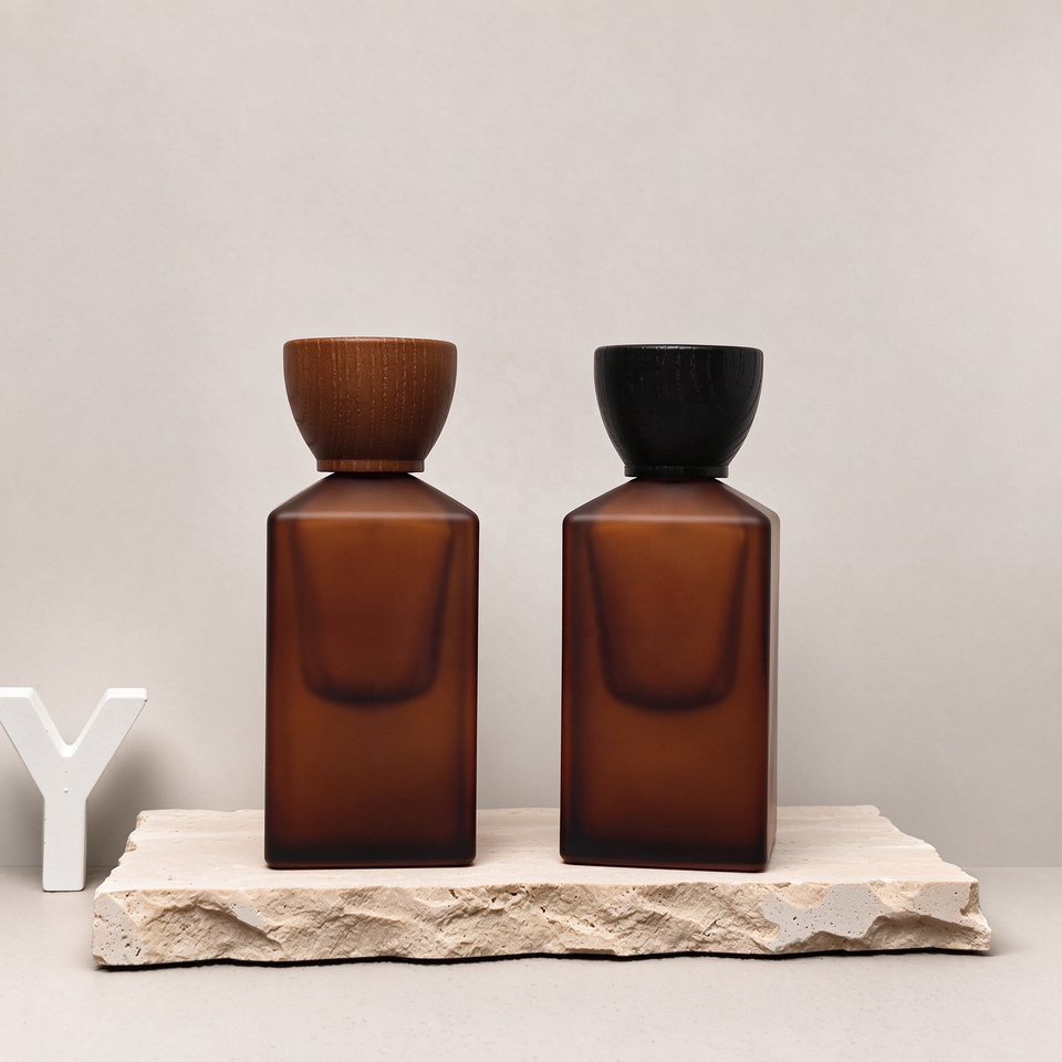 50ml Luxury Custom Frosted Color Square Glass Perfume Bottle with ...