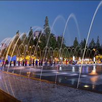 Grande fontaine d'eau extérieure lumineuse avec jets LED multicolores programmables et scintillants pour projets de centres commerciaux et de places publiques