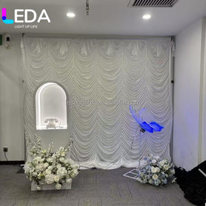 ฉากหลังผ้าไหมน้ำแข็งลายคลื่น LEDA ขนาด 10*10 ฟุต สำหรับตกแต่งงานวันเกิด งานแต่งงาน และเวที - Product Image 6