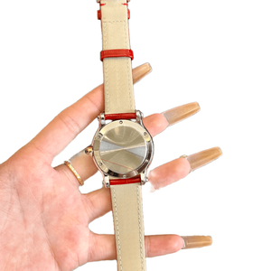 Women's Round Dial Quartz Watch with <b>Floating</b> Crystal Details and Embossed Leather Strap for Daily and Formal Wear Chopards - Product Image 4