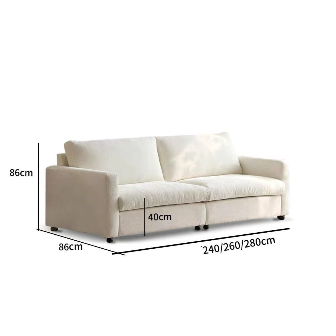 Split double seat with a length of 2.4m