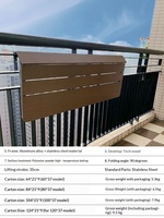 Table et chaises pliantes compactes pour balcon extérieur avec barre de suspension