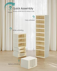 9-Tier Easy-to-Install Plastic Shoe Cabinet Customizable Plastic Shoe Organizer One-Piece Foldable Shoe Organizer - Product Image 2