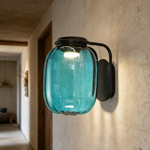 Lámpara de pared de cristal colorida de estilo nórdico, moderna y creativa, de hierro, con LED E27, para decoración artística de esquina de la sala de estar. - Product Image 1