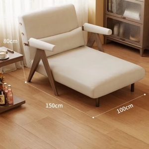 Canapé-<span class=keywords><strong>lit</strong></span> <span class=keywords><strong>pliant</strong></span> multifonctionnel 2 en 1 avec cadre en bois massif, fauteuil inclinable simple pour petit espace - Product Image 4