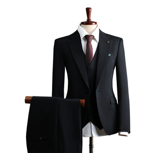 Costume de <span class=keywords><strong>mariage</strong></span> et d'affaires pour homme, 2 pièces, sur mesure, coupe ajustée, simple boutonnage, infroissable, 260g, viscose/polyester - Product Image 2