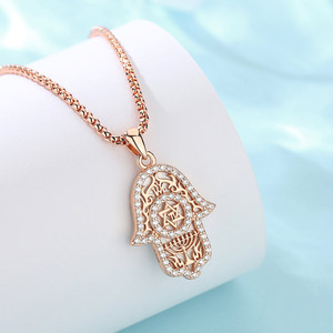 Merryshine 925 plata esterlina circón <span class=keywords><strong>estrella</strong></span> religiosa <span class=keywords><strong>de</strong></span> <span class=keywords><strong>David</strong></span> joyería judía hueca <span class=keywords><strong>HAMSA</strong></span> Hansa mano <span class=keywords><strong>de</strong></span> Fatma colgante collar - Product Image 4