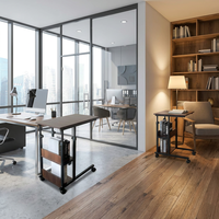 SGF SG19 #   Table d'ordinateur portable moderne en MDF, réglable en hauteur, avec rangement en fer, pour chevet, salon ou canapé-lit