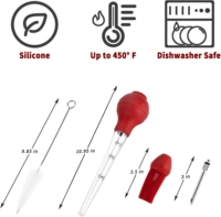 Pince à boucher turque pour barbecue avec brosse à badigeonner et injecteur de viande à bulbe en silicone alimentaire détachable pour la cuisson à domicile