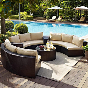 <span class=keywords><strong>2025</strong></span> wicker ghế sofa ngoài trời Patio đồ nội thất Set Round Shape ngoài trời Modular mây sofa Set cho khách sạn biệt thự - Product Image 5