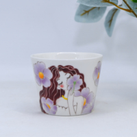 Pot à bougie en céramique créatif, motif floral peint à la main, écologique, couleur et logo personnalisables, récipient vide pour bougie, décoration d'intérieur sur mesure