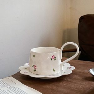 Vintage French Rose Floral Ceramic Coffee Mug and Saucer Set Reusable Dishwasher & Microwave Safe Gift Box Packaging - Product Image 2