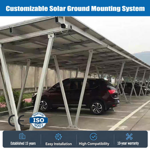 Cadre d'abri solaire en aluminium solide pour voiture, montage sur auvent, port de garage, système de montage Pv avec station de charge - Product Image 1