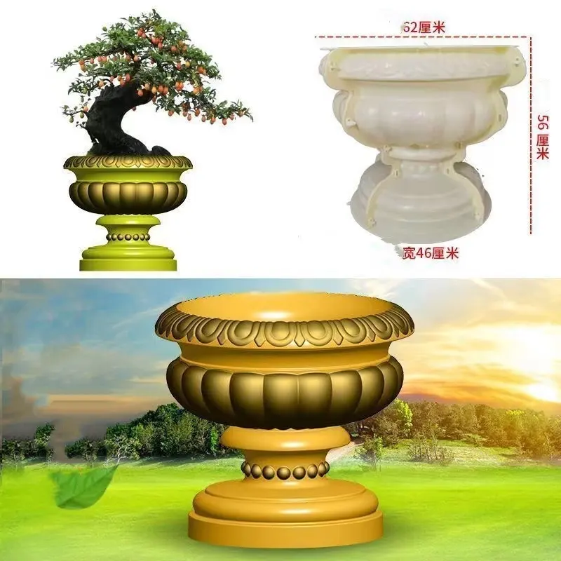 Cement flowerpot mold bonsai round plastic steel model cast-in-place concrete grinding tool