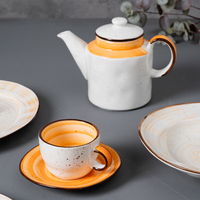 Service de vaisselle en porcelaine personnalisé P&T, durable, avec motif tourbillon, pour restaurants et hôtels