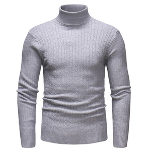 <span class=keywords><strong>Pull</strong></span> en tricot pour <span class=keywords><strong>homme</strong></span> à <span class=keywords><strong>col</strong></span> rond personnalisé pour l'hiver, <span class=keywords><strong>col</strong></span> haut, décontracté, manches longues, chaud - Product Image 3