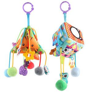 <span class=keywords><strong>Cube</strong></span> sensoriel en <span class=keywords><strong>tissu</strong></span> lavable pour bébé avec anneau de dentition, jouet <span class=keywords><strong>d</strong></span>'activités à tirer, hochet suspendu tête de tigre triangulaire - Product Image 5