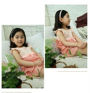 Robes d'été 2015 en dentelle à manches courtes pour filles, vente en gros - Product Image 4