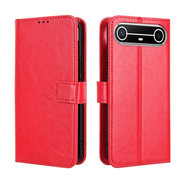 Shockproof Card Magnetic Back Cover Phone Case for Tecno Pova Slim 5G/Tecno Spark Slim 5G Crazy Horse pu Leather