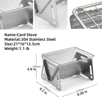 Mini poêle de camping pliable en acier inoxydable pour l'extérieur Poêle à bois portable pour le camping
