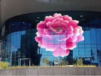 Fenêtre en verre flexible de film d'affichage à LED transparent d'intense luminosité de Yake pour la haute visibilité P3.91