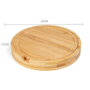 Ensemble de planches à fromage en bambou avec couteaux, planche à découper ronde, plateau de service pour fruits et pain, cuisine à domicile - Product Image 2