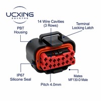 776273-1 MF130 Adaptateur automobile étanche 14 broches, boîtier femelle, pas de 4 mm, PBT UL94 V-0, alliage de cuivre, 5A 250V CC, OEM ODM Échantillon