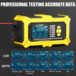 E-FAST Testador e Carregador de Bateria de Chumbo Ácido 2 em 1 12v 6a com Parada Automática para Carro e Moto - Product Image 5