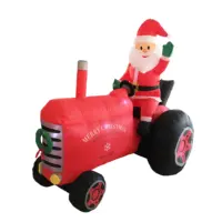 OEM ציוד מותאם אישית סיטונאי גדול מתנפח חג המולד אב מתנפח סנטה קלאוס עם רכב
