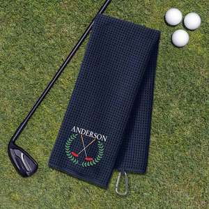 Toalla de Golf Bordada Personalizada, Toalla Deportiva para Niños, Regalo Perfecto para Padrinos de Boda y Regalo para el Día del Padre - Product Image 1