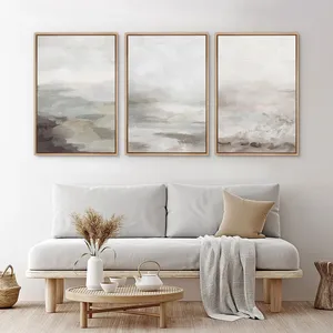 Pintura al óleo de paisaje marino natural con textura minimalista abstracto hecho a mano personalizado enmarcado flotante moderno para pared de oficina de Hotel en casa - Product Image 2