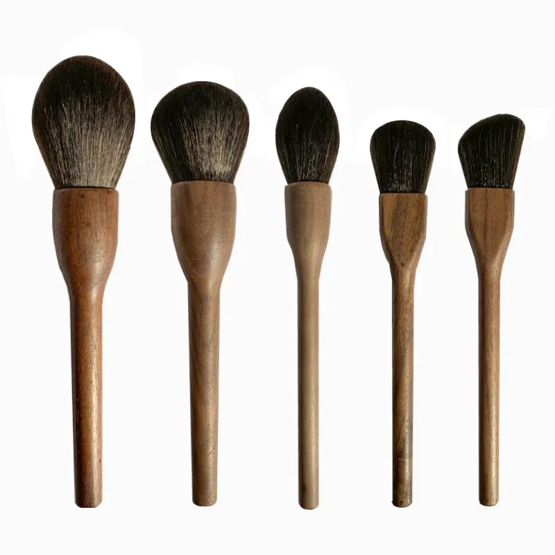 Wood handle face makeup brushes set eight professional vegan make dropshipping makeup brushes price