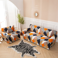 Housse de canapé personnalisée en gros, motifs géométriques modernes, design imprimé, lavable, extensible et élastique
