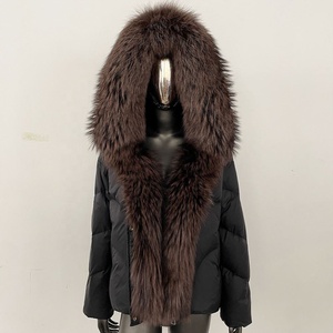 Nouvelle doudoune d'hiver 2026, col en fourrure de renard, capuche, manteau d'hiver haut de gamme pour femmes, fourrure, <span class=keywords><strong>duvet</strong></span> de canard blanc épais - Product Image 4