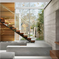 Marches d'escalier en chêne Escaliers droits flottants Mono Stringer Escalier en bois moderne Intérieur 1200 mm Largeur Maison Villa Loft Marches