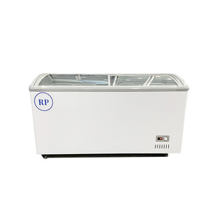 Bảng Top Ice Cream hiển thị tủ đông cong kính trượt tủ lạnh Ice Cream Showcase tủ đông - Product Image 4