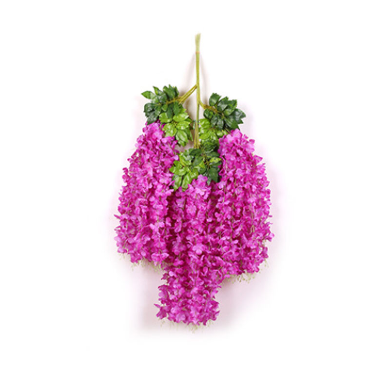 Glicine di fiori artificiali di seta ad alta densità viola chiaro