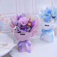 Bouquet de fleurs préservées, longue durée, 3-5 ans, fleurs réelles éternelles, boîte cadeau, cadeaux pour la fête des mères, la Saint-Valentin, la remise des diplômes, Noël