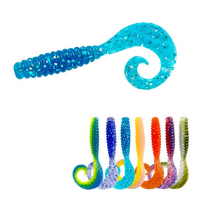 Wholesale fabrik weicher köder maggot doppel twin schwanz 7cm 5.5cm worm minnow weiche lockt Plastic Fishing Lures - Product Image 5