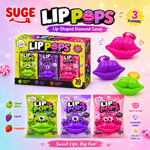 Nouveauté : Bonbon en forme de lèvres avec diamant, jouet de collection, saveurs fruitées, <span class=keywords><strong>sucette</strong></span> à porter, idéal pour les anniversaires d'enfants, vente en gros, OEM - Product Image 4
