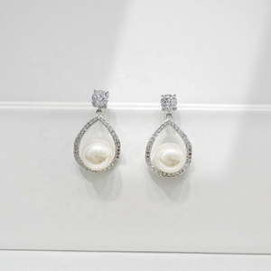 OEM plata 925 sterling silver pearl fancy butterfly <b>earring</b> fine jewelry <b>piercing</b> dainty women unique vintage pearl <b>earrings</b> - Product Image 3