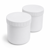 Pot en plastique PP avec base en HDPE de 500 ml, avec couvercle à vis et couvercle intérieur à double étanchéité pour l'emballage de poudre chimique