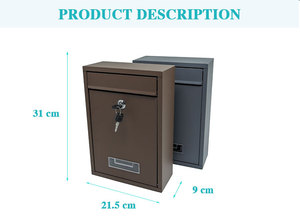 Buzón <span class=keywords><strong>de</strong></span> Correo <span class=keywords><strong>de</strong></span> Pared con Cerradura, Impermeable, <span class=keywords><strong>de</strong></span> Metal Galvanizado, <span class=keywords><strong>Diseño</strong></span> Moderno, Grande, para <span class=keywords><strong>Exteriores</strong></span>, Venta al por Mayor del Fabricante - Product Image 2