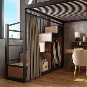 Letto <span class=keywords><strong>a</strong></span> <span class=keywords><strong>Soppalco</strong></span> Moderno con Design di Scale in Legno, Adatto per Letto Singolo, Matrimoniale o Queen Size, Ideale per Adulti - Product Image 2