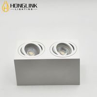Spot LED de plafond carré GU10 à deux têtes, monté en saillie, corps en aluminium, CRI élevé, pour salon